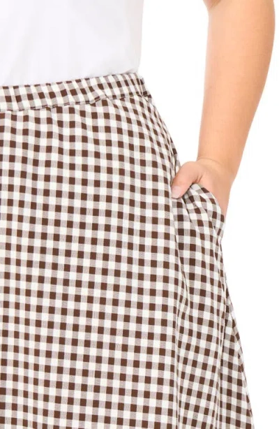 Halogenr Halogen(r) Pull On Midi Skirt In Brown