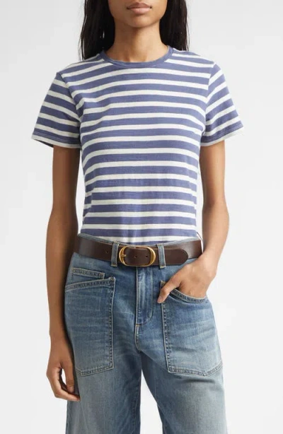Nili Lotan Lana Striped Cotton Jersey T-shirt In Blue