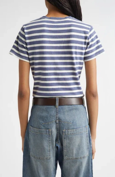 Nili Lotan Lana Striped Cotton Jersey T-shirt In Blue