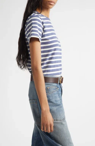 Nili Lotan Lana Striped Cotton Jersey T-shirt In Blue
