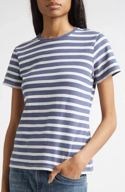 Nili Lotan Lana Striped Cotton Jersey T-shirt In Blue