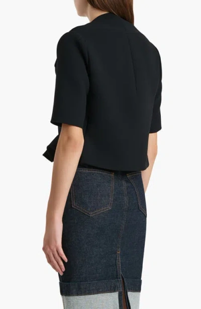 Khaite Franc Folded-neckline Button-fastening Jacket In Black