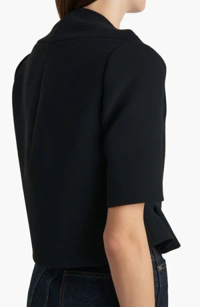 Khaite Franc Folded-neckline Button-fastening Jacket In Black