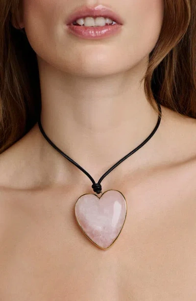 Jennifer Fisher Semi-precious Heart Leather Cord Necklace In Multi