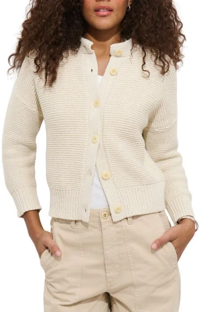 Alex Mill Nico Crewneck Cotton Cardigan In White