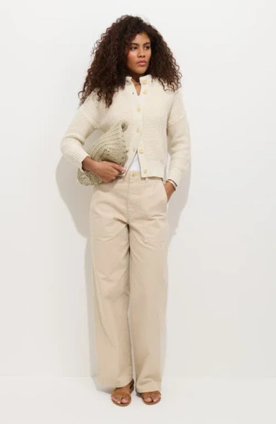 Alex Mill Nico Crewneck Cotton Cardigan In White