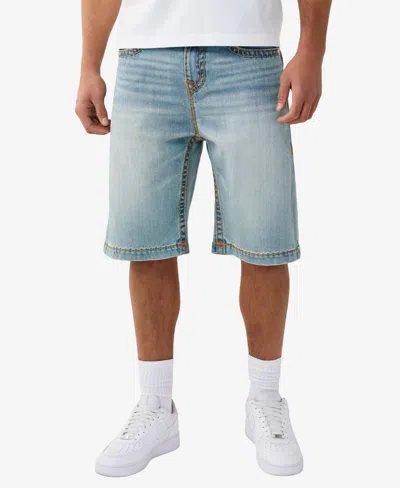 True Religion Vinny Super T Flap Denim Shorts In Blue