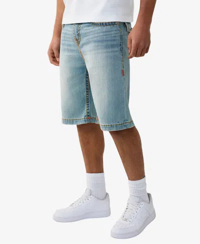 True Religion Vinny Super T Flap Denim Shorts In Blue