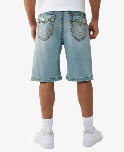 True Religion Vinny Super T Flap Denim Shorts In Blue