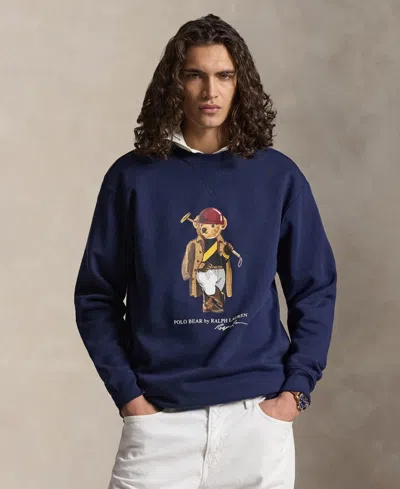 Polo Ralph Lauren Long Sleeve Fleece Society Bear Crewneck Sweatshirt In Multi