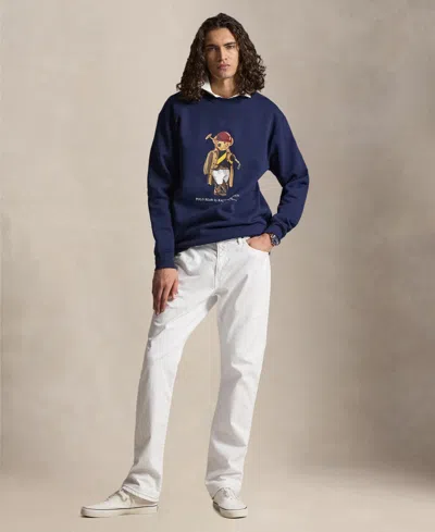 Polo Ralph Lauren Long Sleeve Fleece Society Bear Crewneck Sweatshirt In Multi