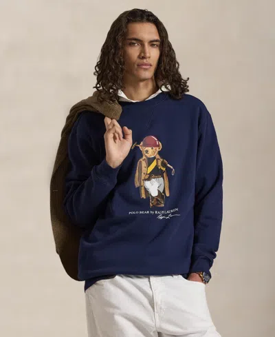 Polo Ralph Lauren Long Sleeve Fleece Society Bear Crewneck Sweatshirt In Multi