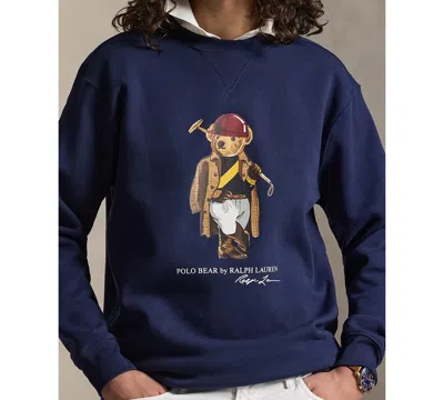 Polo Ralph Lauren Long Sleeve Fleece Society Bear Crewneck Sweatshirt In Multi