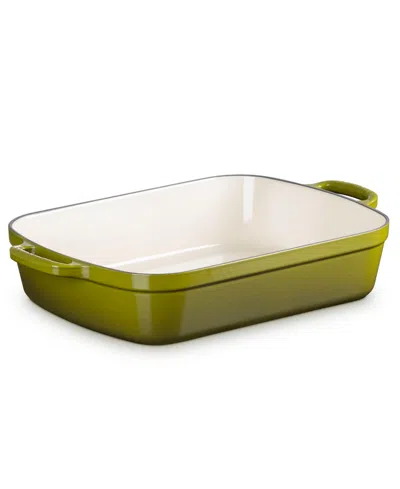 Le Creuset 5.25-quart Enameled Cast Iron Rectangular Roaster In Green