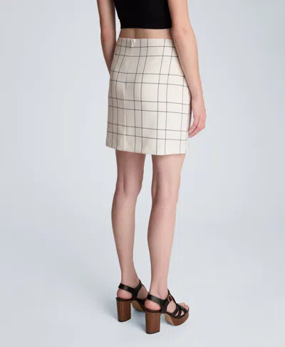 Kenneth Cole Center Back Zip Mini A-lined Skirt In Neutral