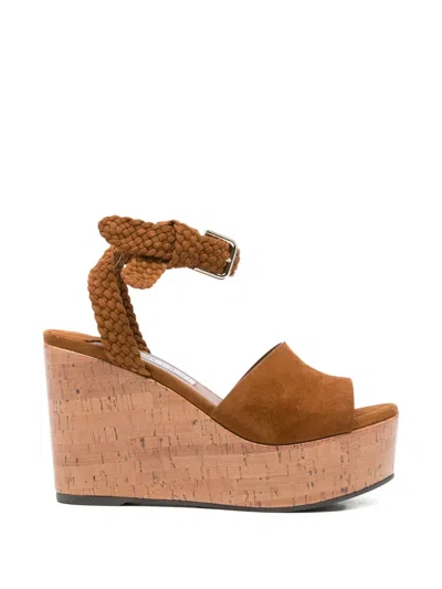 Jimmy Choo Goat Leather Slide Sandals With Soft Lamb Leather Lining In Brown