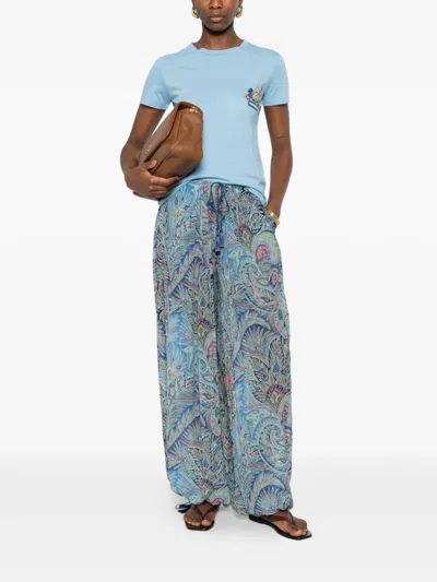 Etro Cotton Polyester T-shirt In Blue