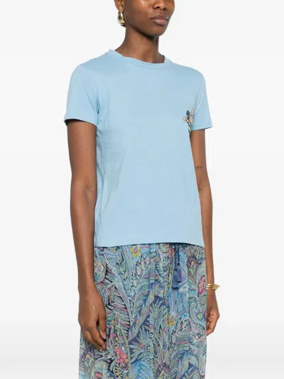 Etro Cotton Polyester T-shirt In Blue