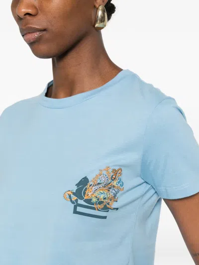 Etro Cotton Polyester T-shirt In Blue