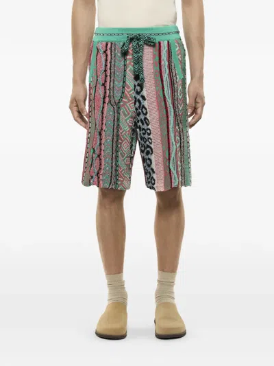 Laneus Knitted Patterned Shorts In Multi