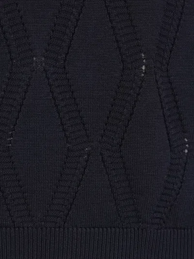 Agnona Diamond-pattern T-shirt In Blue