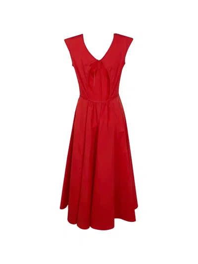 Aspesi Open Back Dress In Red