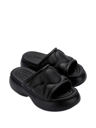 Melissa Puff Platform Slides In Black