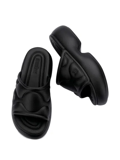Melissa Puff Platform Slides In Black