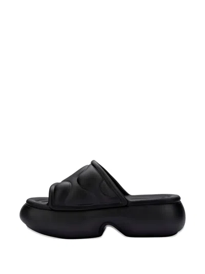 Melissa Puff Platform Slides In Black