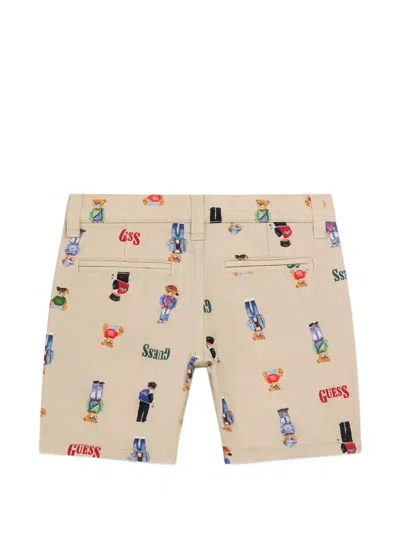 Guess Teddy-motif Shorts In Multi
