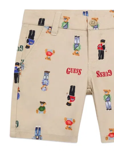 Guess Teddy-motif Shorts In Multi