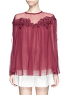 CHLOÉ Cherry guipure lace crushed georgette blouse