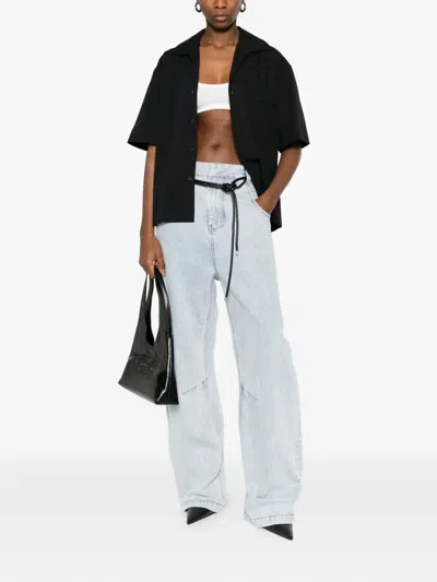 Entire Studios Gem Logo-patch Belt-loop Jeans In Blue