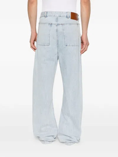 Entire Studios Gem Logo-patch Belt-loop Jeans In Blue