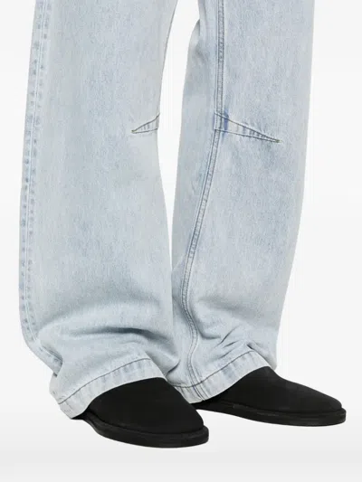 Entire Studios Gem Logo-patch Belt-loop Jeans In Blue