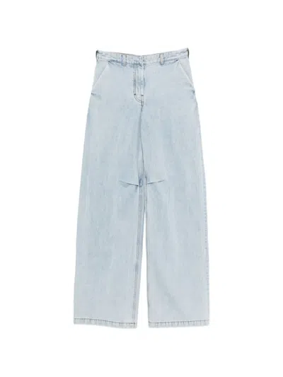 Entire Studios Gem Logo-patch Belt-loop Jeans In Blue