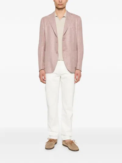 Eleventy Buttoned Blazer In Pink