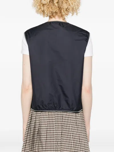 Moncler Alshain Vest Sleeveless Design Chest Pocket In Blue