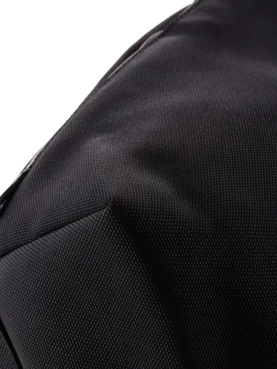 Pre-owned Gucci Web Fold Over Techno Canvas Medium Backpack In Black