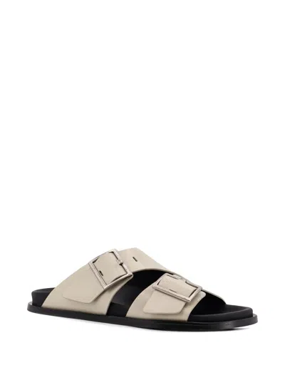 Alohas Adjustable Strap Leather Sandals In Neutral