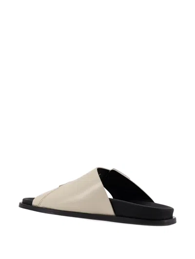 Alohas Adjustable Strap Leather Sandals In Neutral