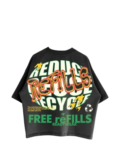 Free Refills Graphic T-shirt In Blue