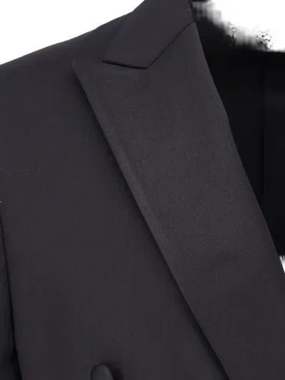 Corneliani Double-breasted Peak-lapel Blazer Wool Suit In Gray