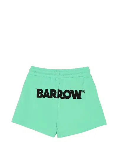 Barrow Drawstring Graphic Shorts In Green