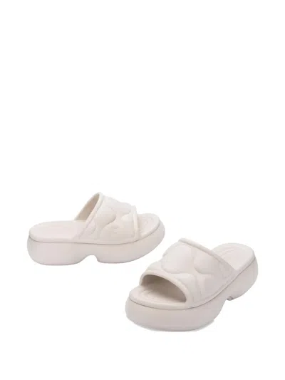 Melissa Puff Platform Slides In Neutral