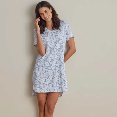 The Company Store Printed Pima Cotton Women's Nightshirt In Blue