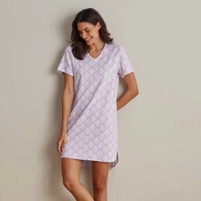 The Company Store Printed Pima Cotton Women's Nightshirt In Pink