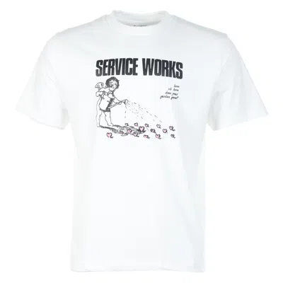 Service Works Garden-graphic T-shirt In White
