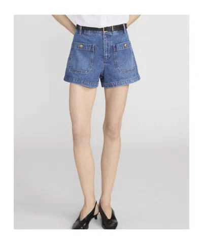 Frame Button-embellished Patch-pocket Shorts In Multi