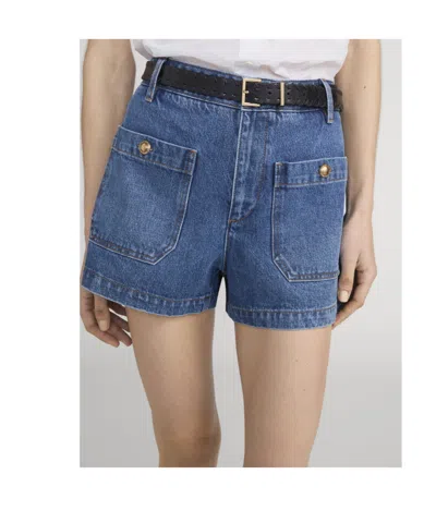 Frame Button-embellished Patch-pocket Shorts In Multi